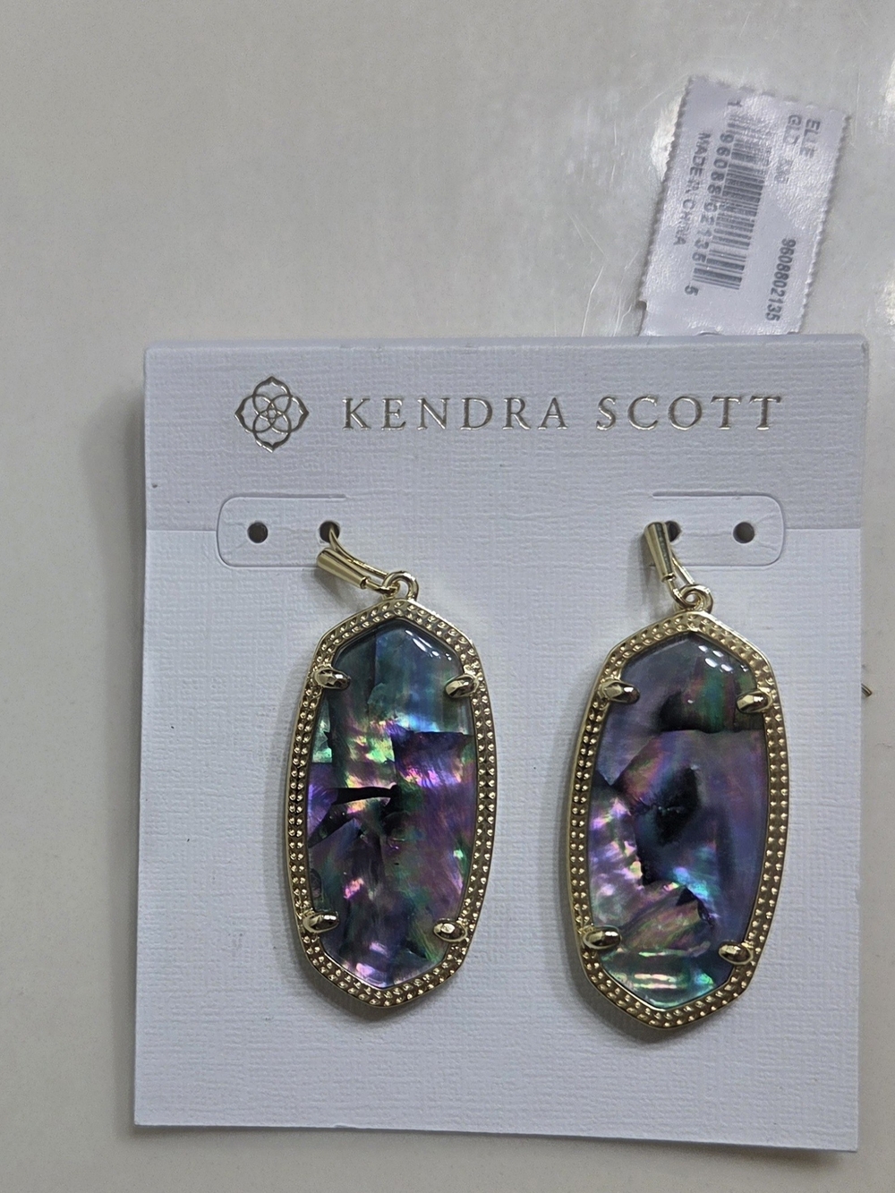 Kendra Scott Gold Ella Drop Earrings with Iridescent Abalone